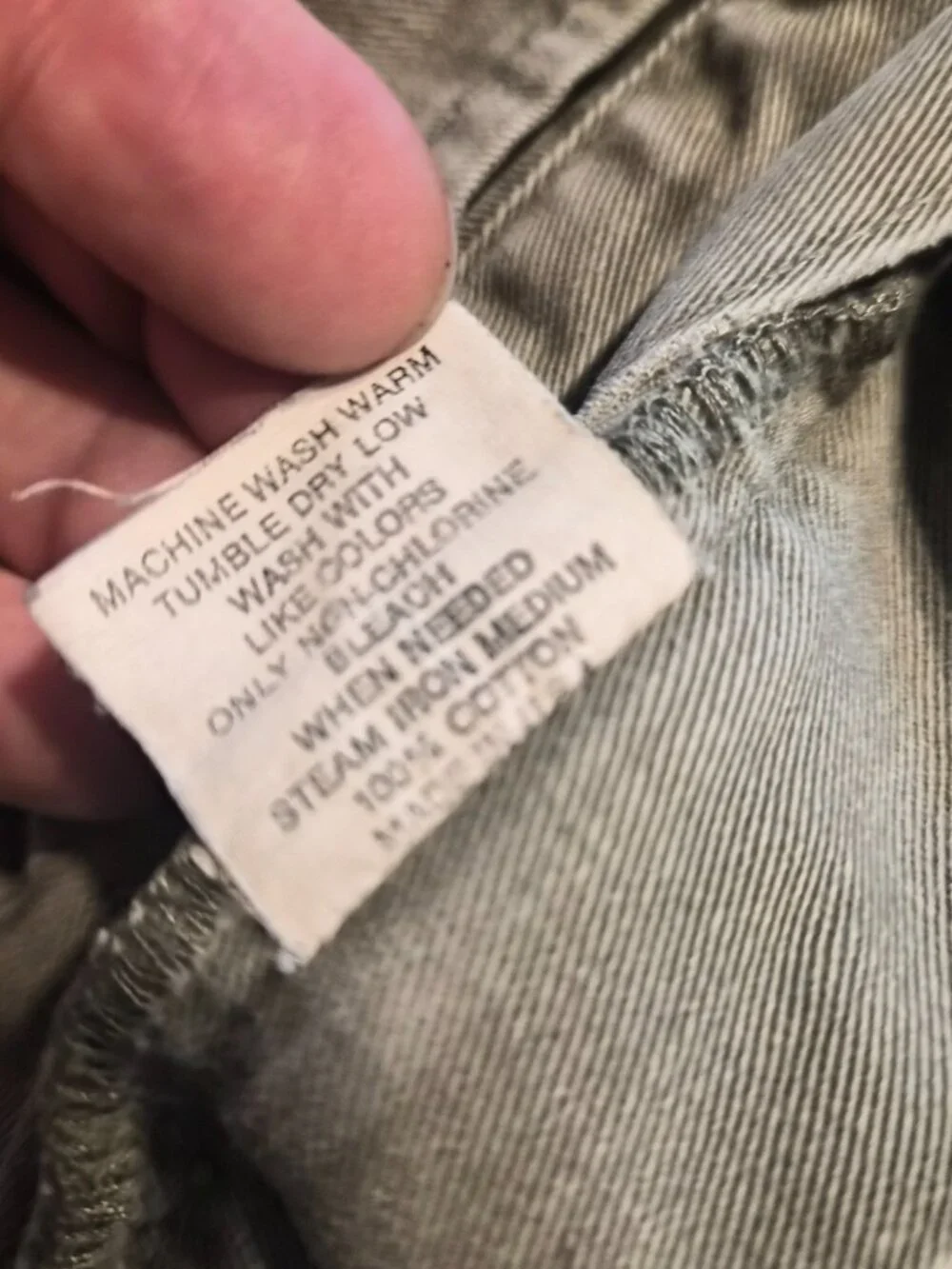Vintage Polo Ralph Lauren Mens Chino Pants 34x30 Gray Made in USA No Button G769